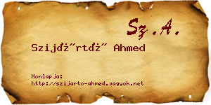 Szijártó Ahmed névjegykártya